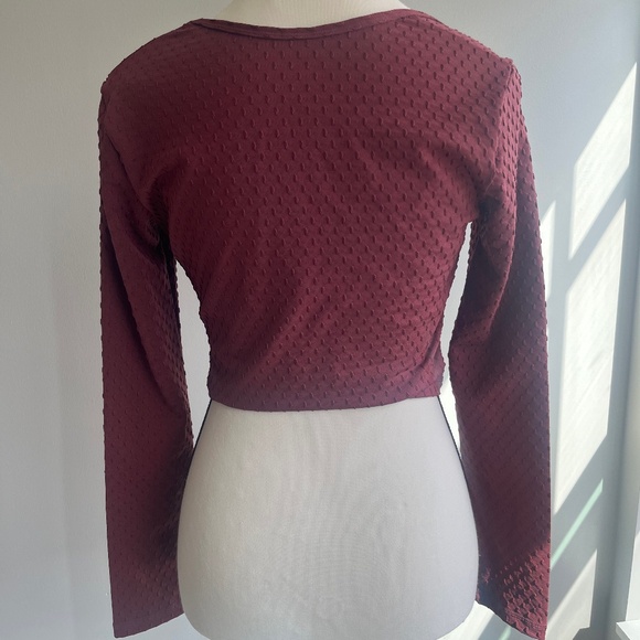 Long Sleeve, Crop top, Mauve - Picture 2 of 3